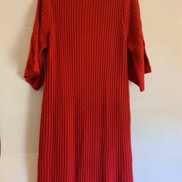 Cottagecore Sweater dress by, Pink Rose, size 1X long red cable knit - Picture 2 of 16